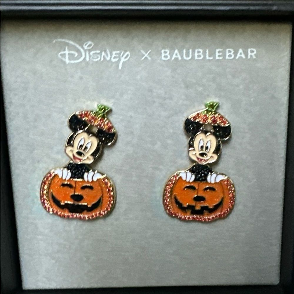 Disney X Baublebar Mickey Mouse Pumpkin Movable Halloween Fall Earrings … - Picture 5 of 5